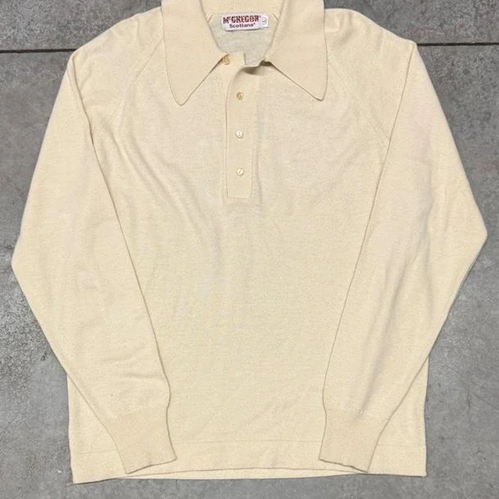 Vintage 60s/70s McGregor Scottish Wool Long sleeve Polo Sweater